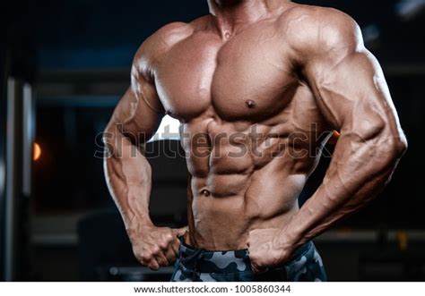 Blonde Brutal Sexy Strong Bodybuilder Athletic Stock Photo Edit Now