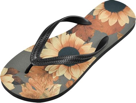 Wellsay Sunflower Flip Flops Sandals Of Men S Women S Casual