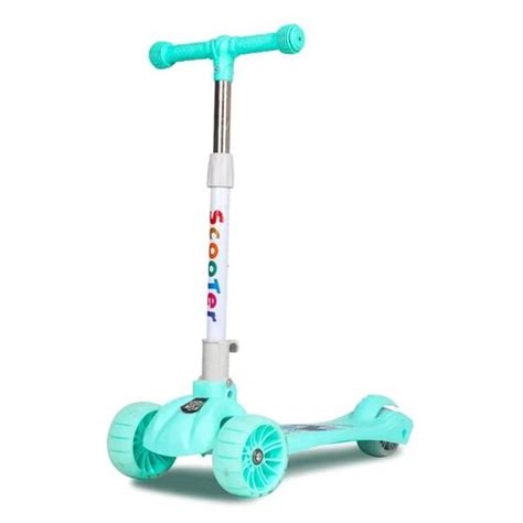 Patinete Infantil Patrulha Canina Verde Scooter 3 Rodas De Led Dobrável