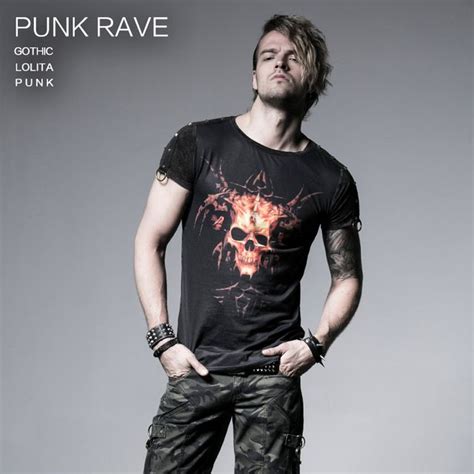 Visual Kei Do Punk Rave Rocha Tee Camisa Casual Top Gothic Emo Homens Moda M 3xl T356 Spring