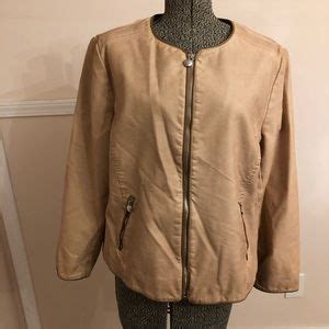 Chico S Jackets Coats Chicos Nwt Nude Faux Leather Jacket Poshmark