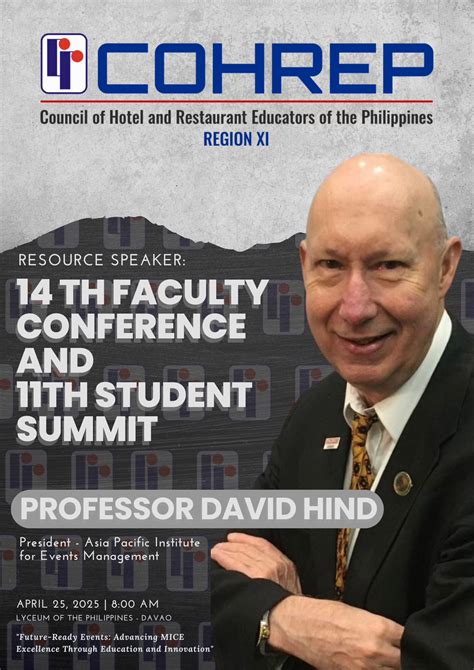 𝗖𝗢𝗛𝗥𝗘𝗣-𝗫𝗜 𝟭𝟰𝘁𝗵 𝗙𝗮𝗰𝘂𝗹𝘁𝘆 𝗖𝗼𝗻𝗳𝗲𝗿𝗲𝗻𝗰𝗲 𝗮𝗻𝗱 𝟭𝟭𝘁𝗵 𝗦𝘁𝘂𝗱𝗲𝗻𝘁 𝗦𝘂𝗺𝗺𝗶𝘁 welcomes 𝐃𝐫