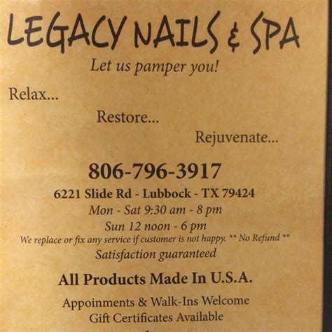 Legacy Nails Spa Lubbock Tx