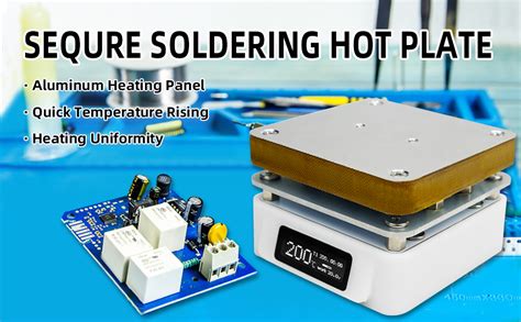 SEQURE Electric Soldering Hot Plate V W OLED Mini Preheat Soldering Station Timed Heating