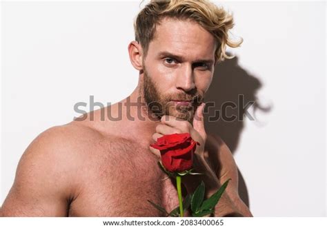 Shirtless Blonde Man Looking Camera While Stock Photo Shutterstock