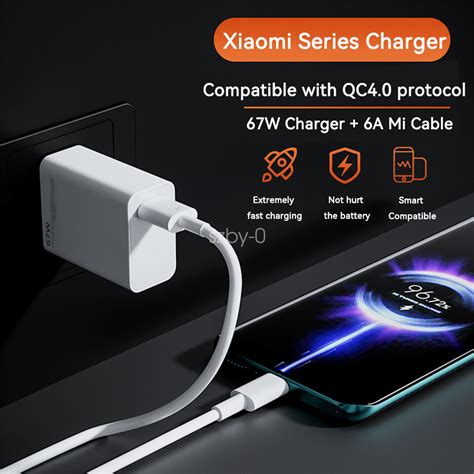 original xiaomi  fast wall charger adapter usb  cable mi