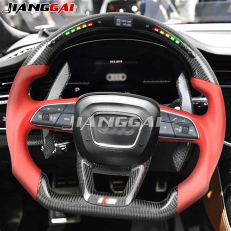 Carbon Fiber LED Steering Wheel For 17 Audi Q7 SQ7 Q8 SQ8 RSQ8 With CF