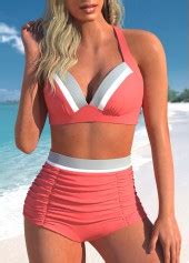 Mesh High Waisted Ombre Cyan Bikini Set Modlily USD