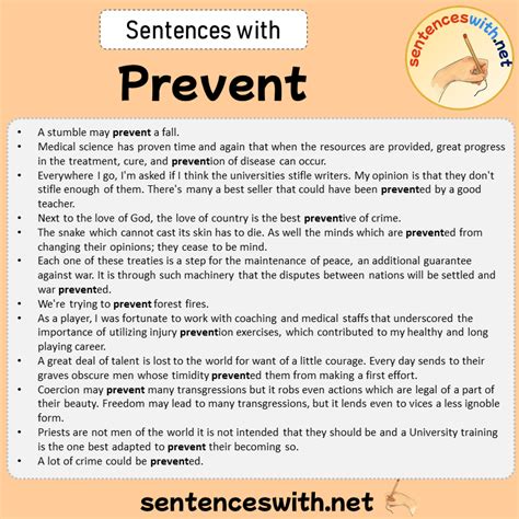 Sentences with Prevent, Sentences about Prevent in English ...