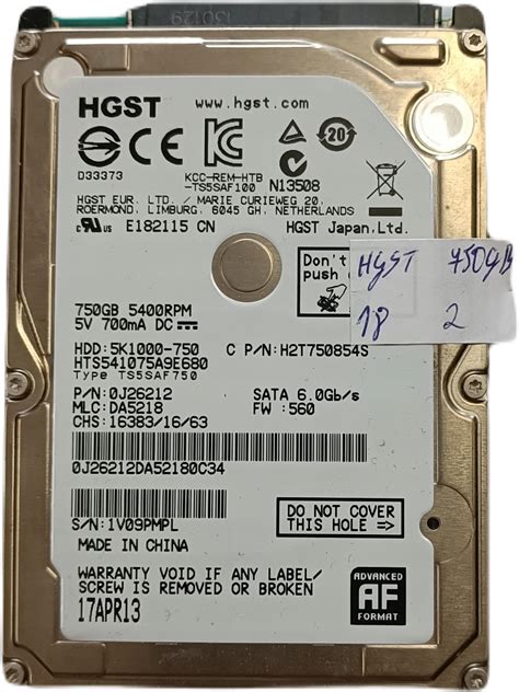 Dysk twardy HGST 5K1000-750 HTS541075A9E680 750 GB - Sklep, Opinie ...