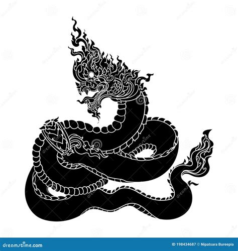 Naga Is King Of Snake And Animal Of Budhismthai Dragon Isolate Vector