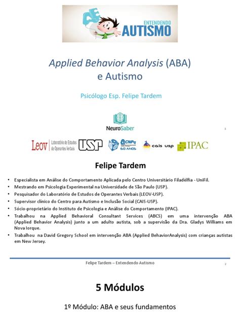 Uma Introdução à Análise Do Comportamento Aplicada Aba E Seu Papel No