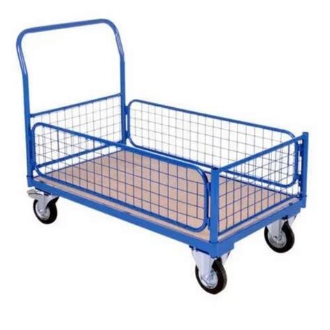 Blue Mild Steel Kg Material Handling Trolley Trolley Size X