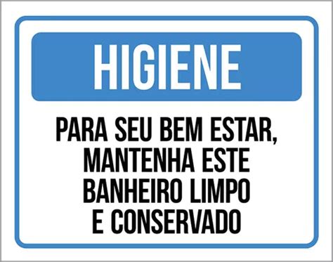 Kit Placas Higiene Mantenha Este Banheiro Limpo Organizado