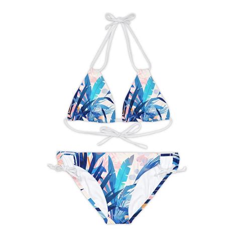 Swimwear Bikini 2 Piece Set Shadow Grass Blades Camouflage Thong Cheeky Full Coverage Triangle