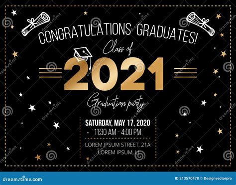 2021 Graduation Party Invitation Design Template Congratulations