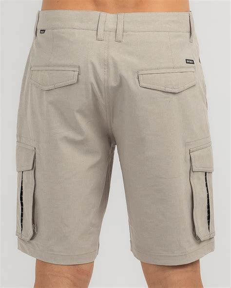 Shop Rip Curl Boardwalk Trail Cargo Walk Shorts In Stone Fast