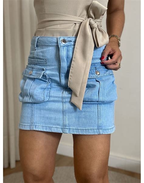 Saia Midi Michele Nude Loja La Mina