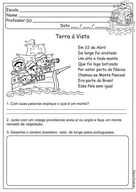 Atividades Sobre O Descobrimento Do Brasil 3 Ano