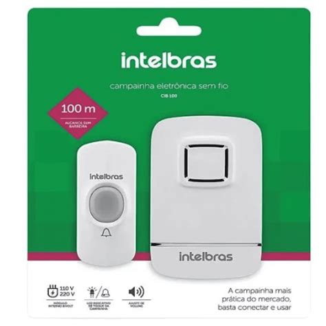 Melhor Campainha Sem Fio - Campainha Eletronica Sem Fio CIB 100 Branca Intelbras