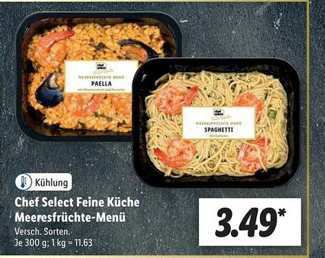 Chef Select Feine Küche Meeresfrüchte menü Angebot bei Lidl 1Prospekte de