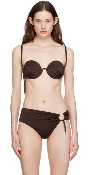 Jacquemus Brown Le Raphia Le Haut De Maillot Aouro Bikini Top
