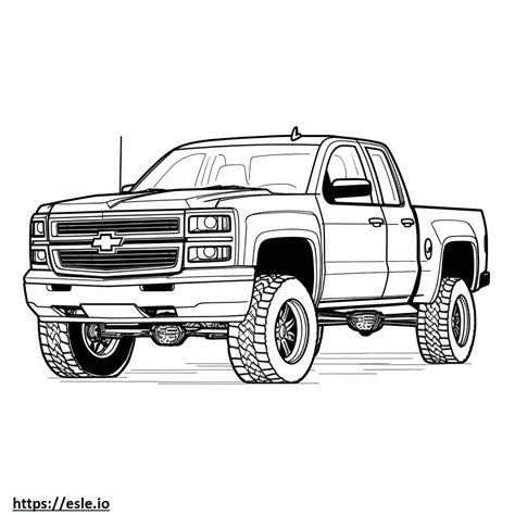 Chevrolet Silverado 4WD ZR2 2024 Para Colorear E Imprimir