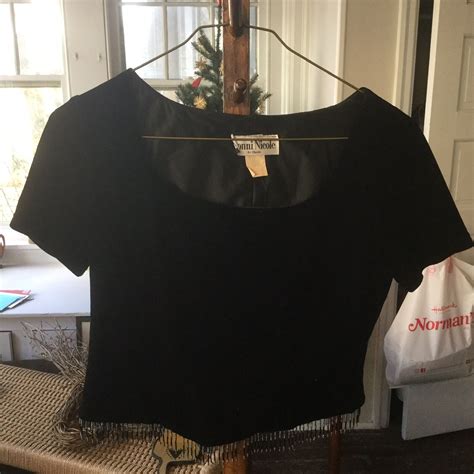 Vintage Ronnie Nicole By Ouida Womens Black Velvet 8 Formal Top W