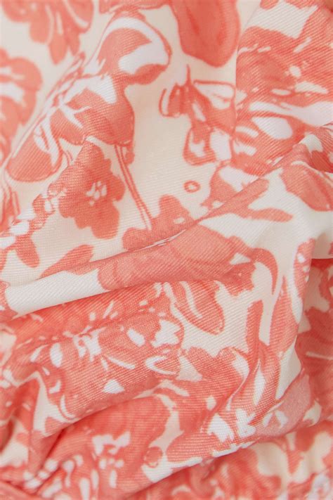 Peony Net Sustain Holiday Ruched Floral Print Stretch Econyl Balconette Bikini Top Net A Porter