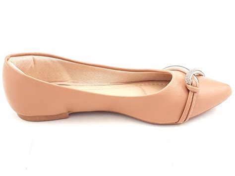 Sapatilha Cs Nude Infinity Strass Bico Fino CECI Calçados Atacado de Calçados