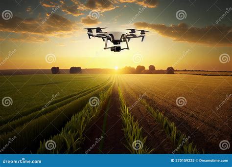 Futuristic Farming Automation Modern Agriculture Field Farming