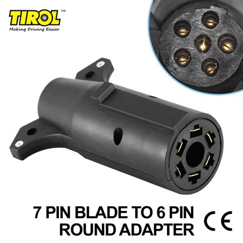 Tirol 7 Pin Blade TO 6 PIN Round Trailer Adapter Trailer Light Plug ...