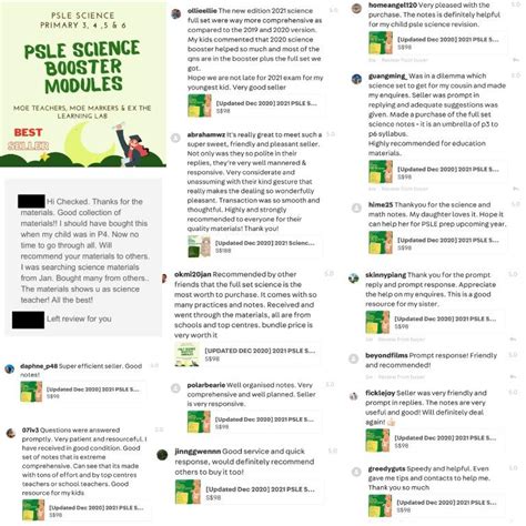 Psle Science Feb Updated Improvised Summary With Past Year