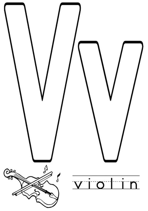 Letter V coloring pages to download and print for free