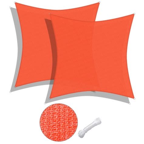 2 Pack 16x16 Ft 97 Uv Block Square Sun Shade Sail Heavy Duty Hdpe