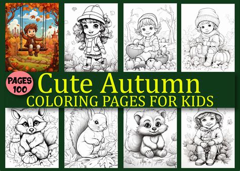 100+Cute Autumn Coloring Book for Kids Graphic by ArT zone · Creative