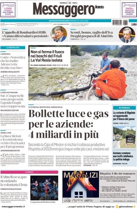 Prima pagina «Messaggero Veneto» | Giornali.it