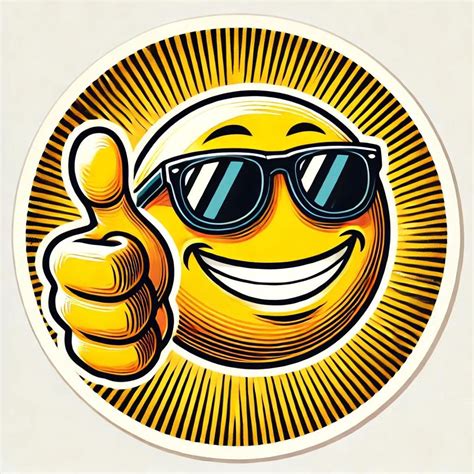 smiley face sticker thumbs  sticker happy emoji sticker positive