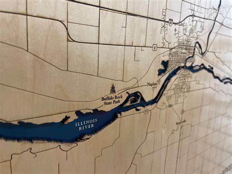 Illinois River Map | Wooden Maps | thirtyAXIS