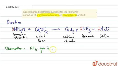 Write Balanced Chemical Equations For The Following A Mixture Of