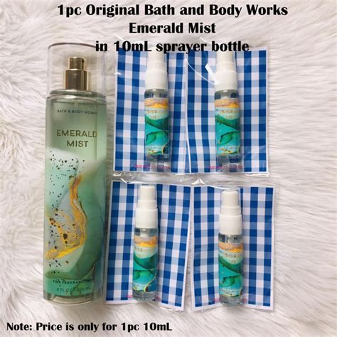 1pc Original 10mL BBW EMERALD MIST Fragrance Mist Sprayer Bottle 10mL Sampler EMERALD MIST