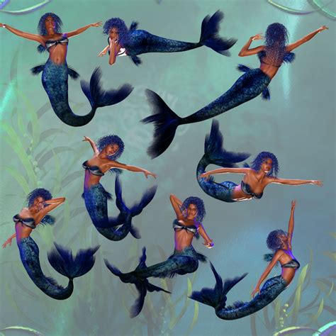 Cg Mermaid Poses V4 3d Figure Assets Christineg