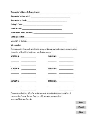 Fillable Online Digital Trailer Request Form New Paltz Fax Email