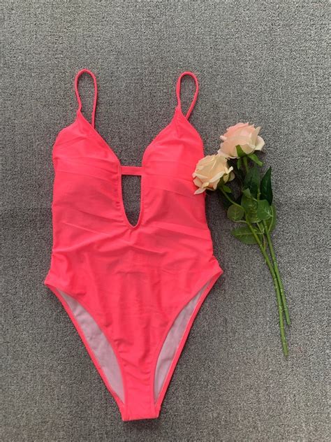 Pure Color One Piece Women Solid Swimsuit Swimsuit For Women And One Piece Bikini Price