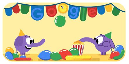 Sambut Tahun Baru Google Doodle Tampilkan Animasi Gajah Ungu