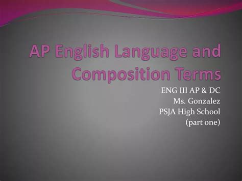 Ppt Ap English Language And Composition Terms Powerpoint Presentation