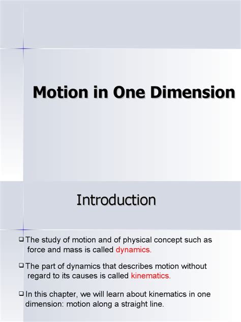 1 D Kinematics | PDF | Velocity | Kinematics