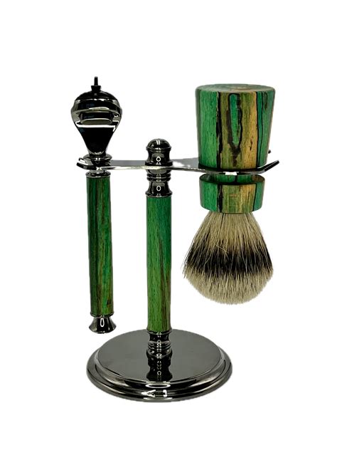 Rasierset Buche gestockt farbig stabilisiert - Hoizart - handgefertigte