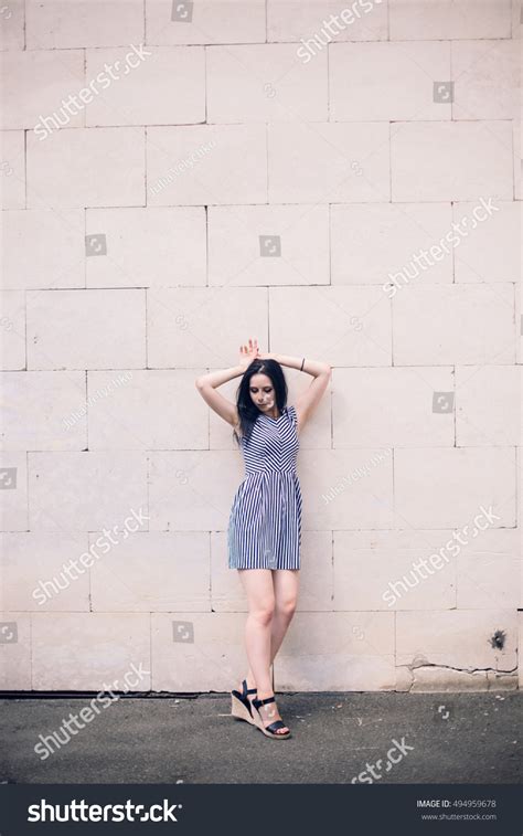 Sexy Brunette Slim Girl Model Posing Stock Photo 494959678 Shutterstock