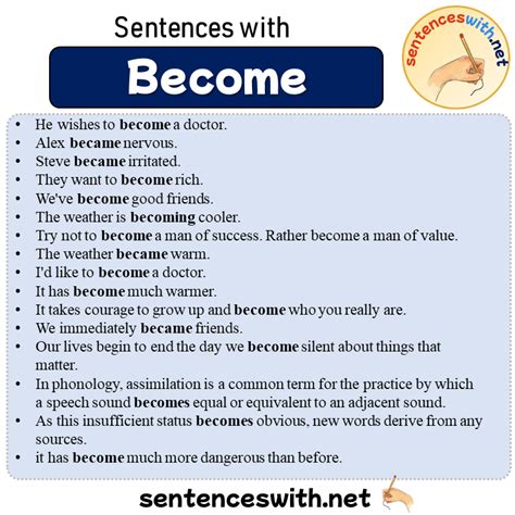 Sentences with Become, 16 Sentences about Become in English ...